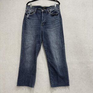 Judy Blue Jeans Womens 13/31 Straight Fit Distressed Raw Hem Stretch High Rise